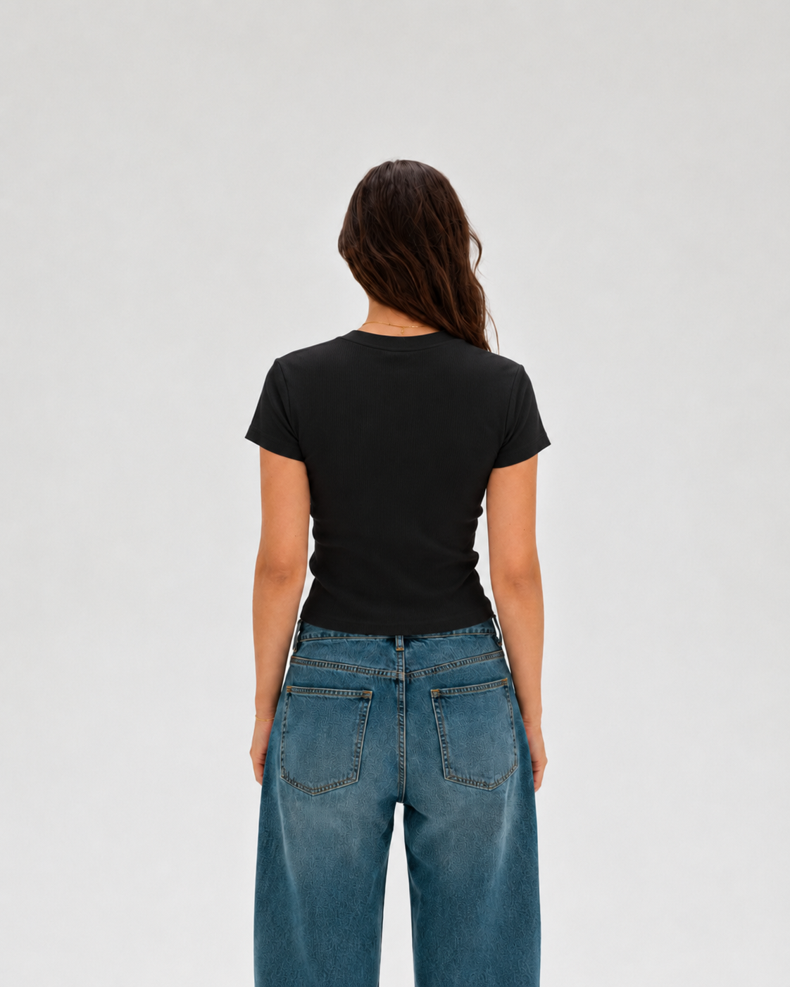 Black Dstrct baby tee back view