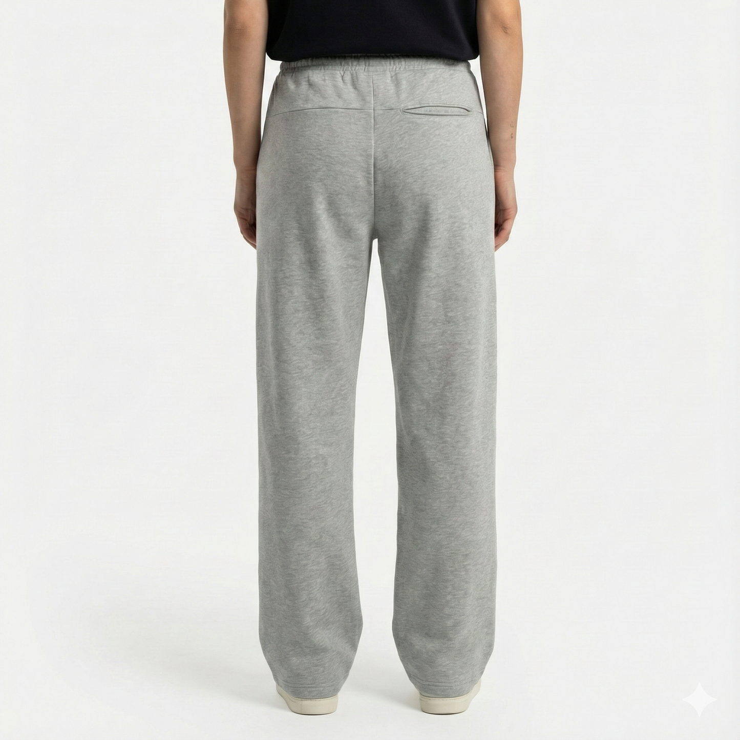 Embroidered Wide Leg Pants - Grey