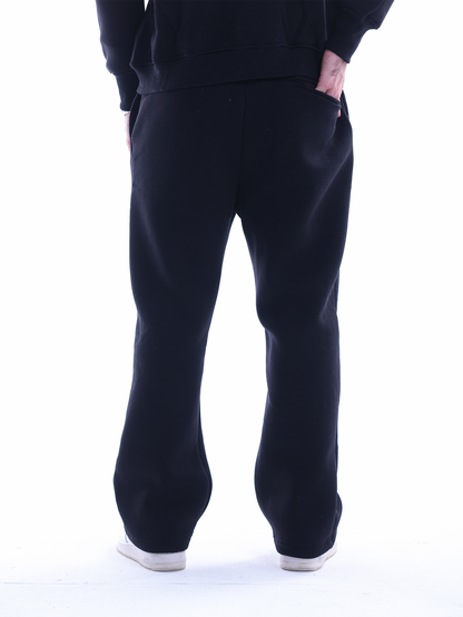 Embroidered Wide Leg Pants | Black