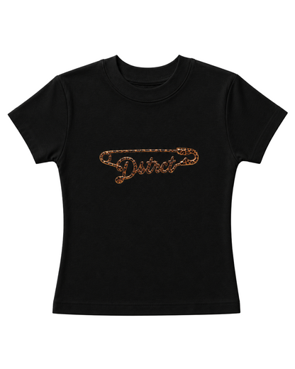 Tiger Pin Baby Tee – Black product view