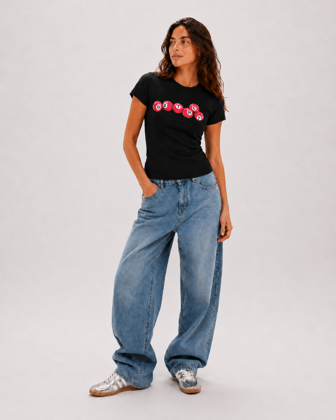 Pink Balls Baby Tee – Black alternate product view 3