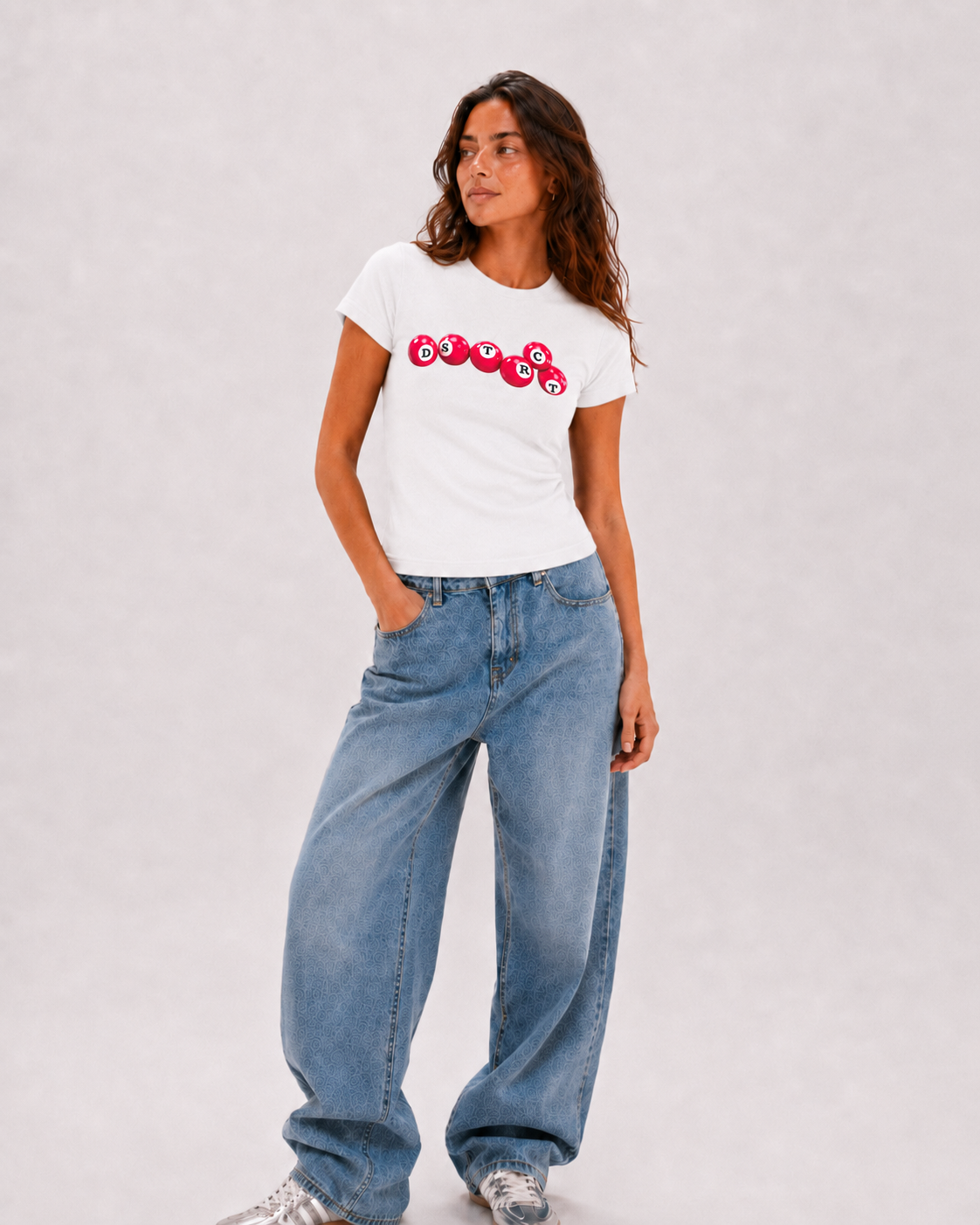 Pink Balls Baby Tee – White alternate product view 3