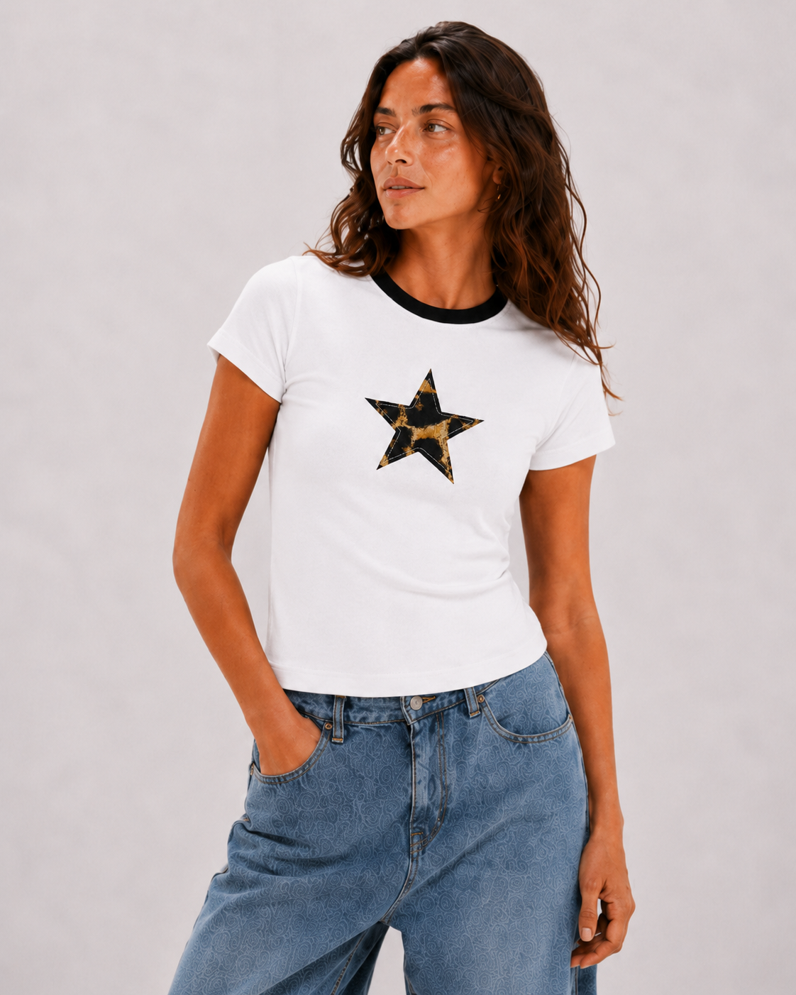 Tiger Star Baby Tee – White alternate product view 2