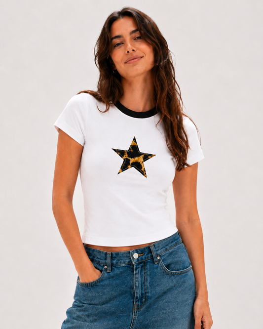 Tiger Star Baby Tee | White