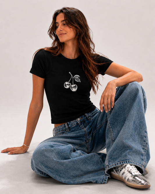 Chrome Cherry Baby Tee