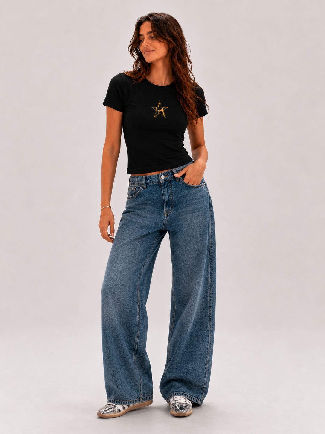 Tiger Star Baby Tee – Black alternate product view 3