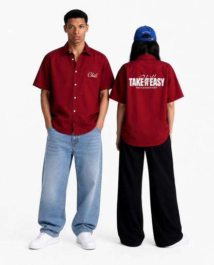 Take It Easy Shirt – Burgundy alternate product view 4
