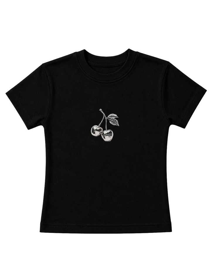 Chrome Cherry Baby Tee – Black product view