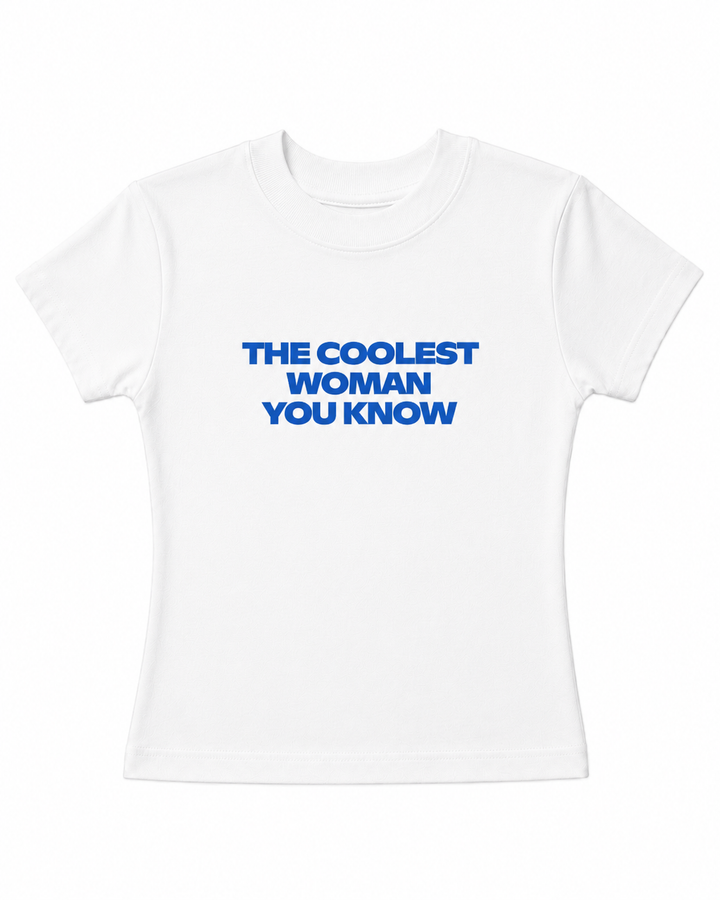 The Coolest Women Baby Tee – White product view