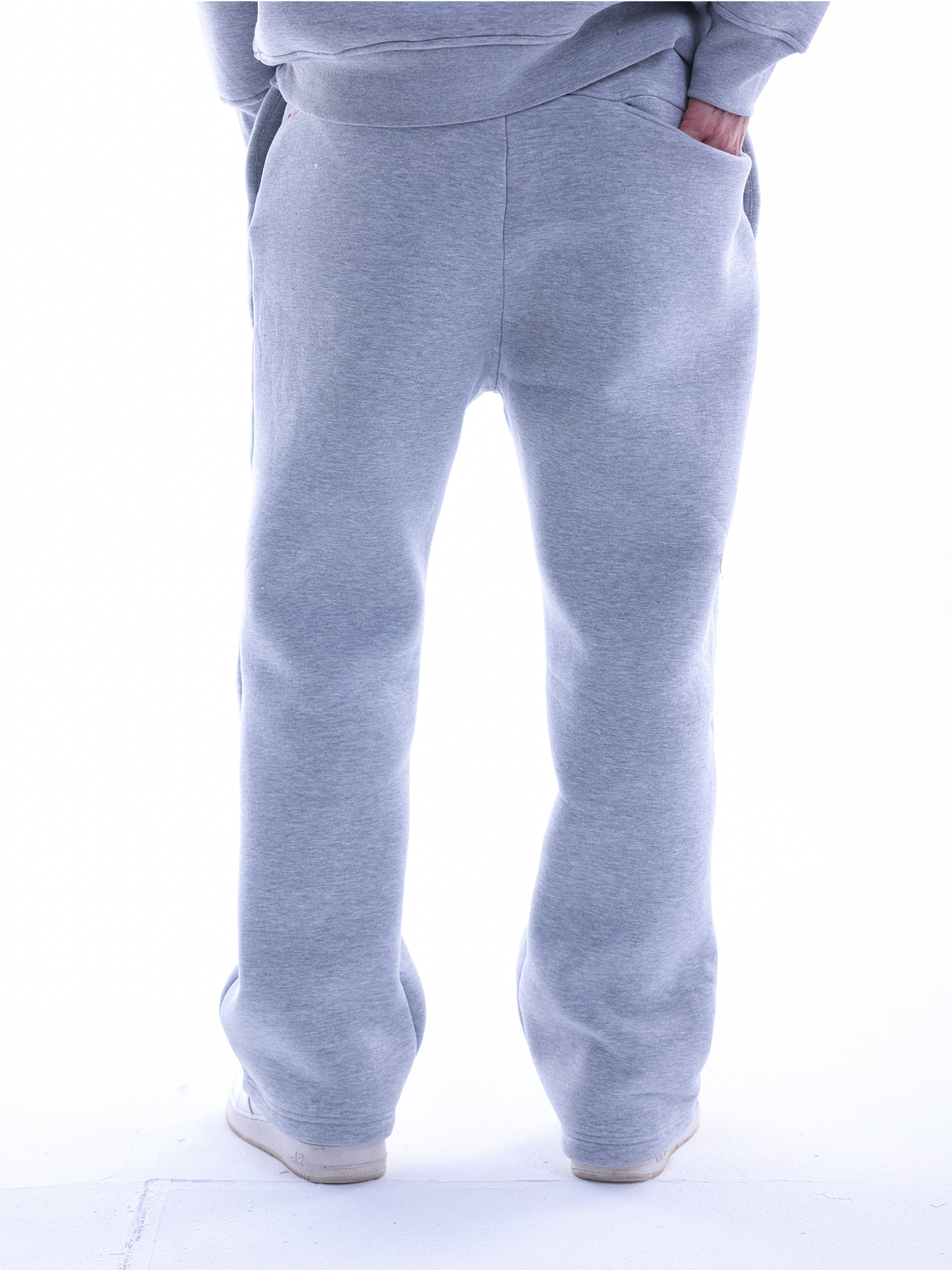 Embroidered Wide Leg Pants - Grey