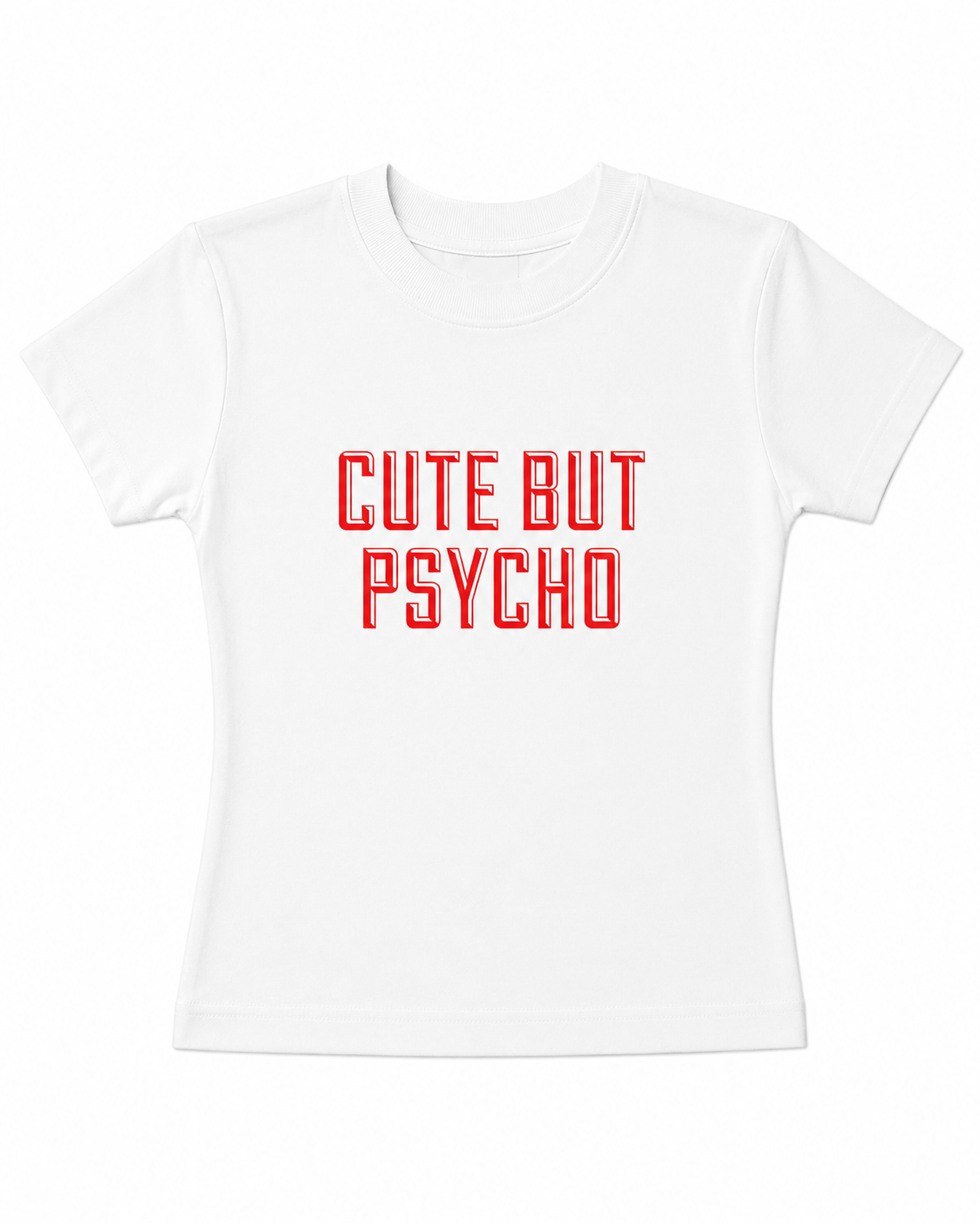 Cute But Psycho Baby Tee | White