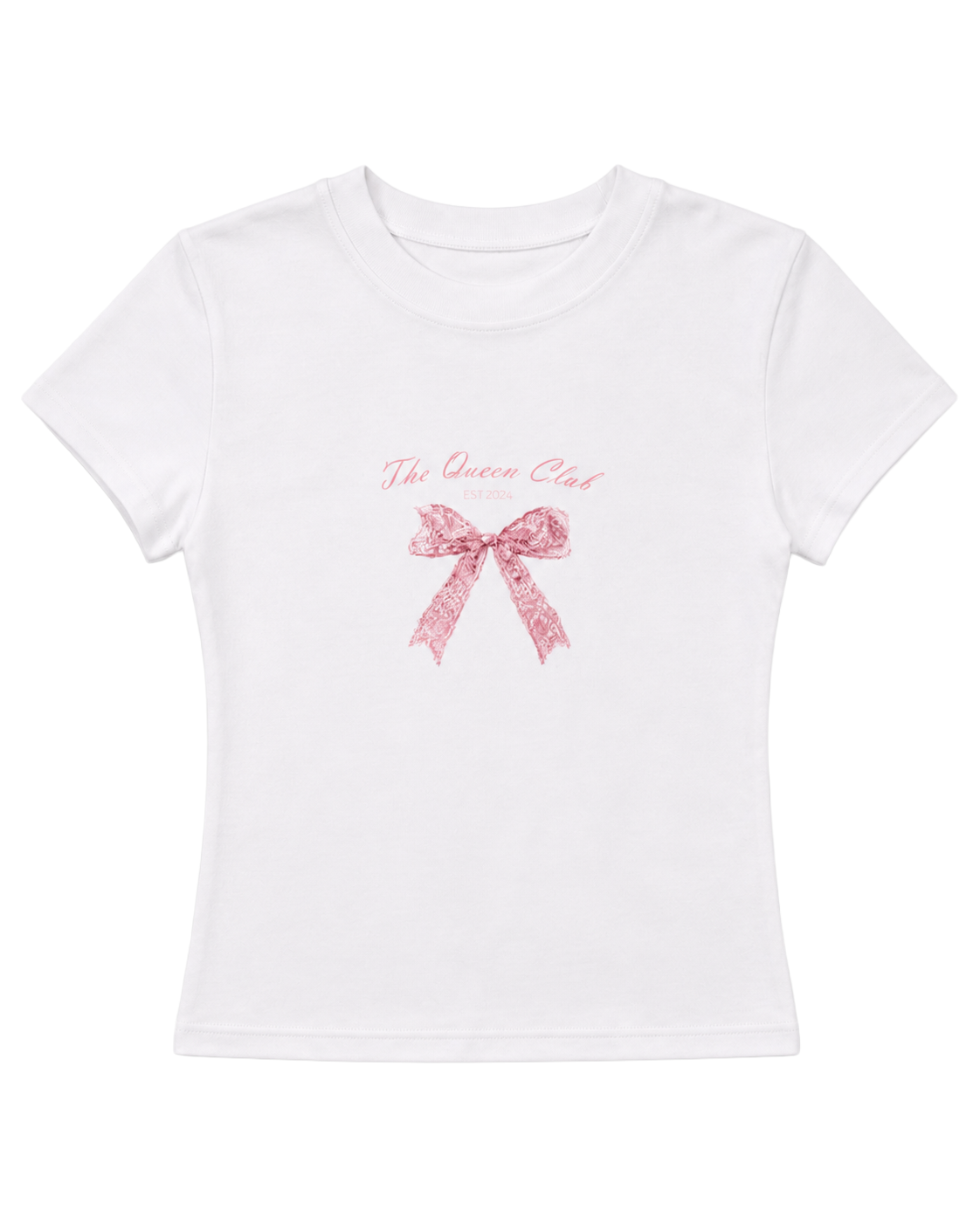 The Queen Club Baby Tee – White product view