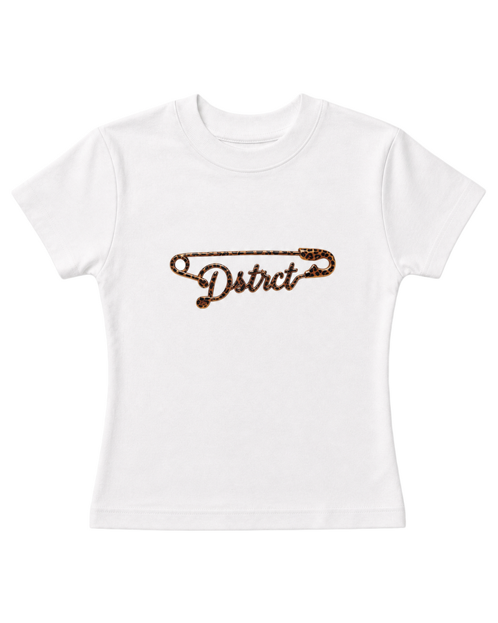Tiger Pin Baby Tee – White product view