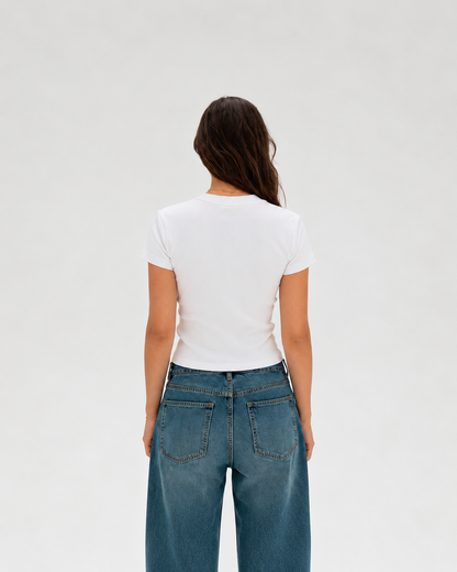 White Dstrct baby tee back view