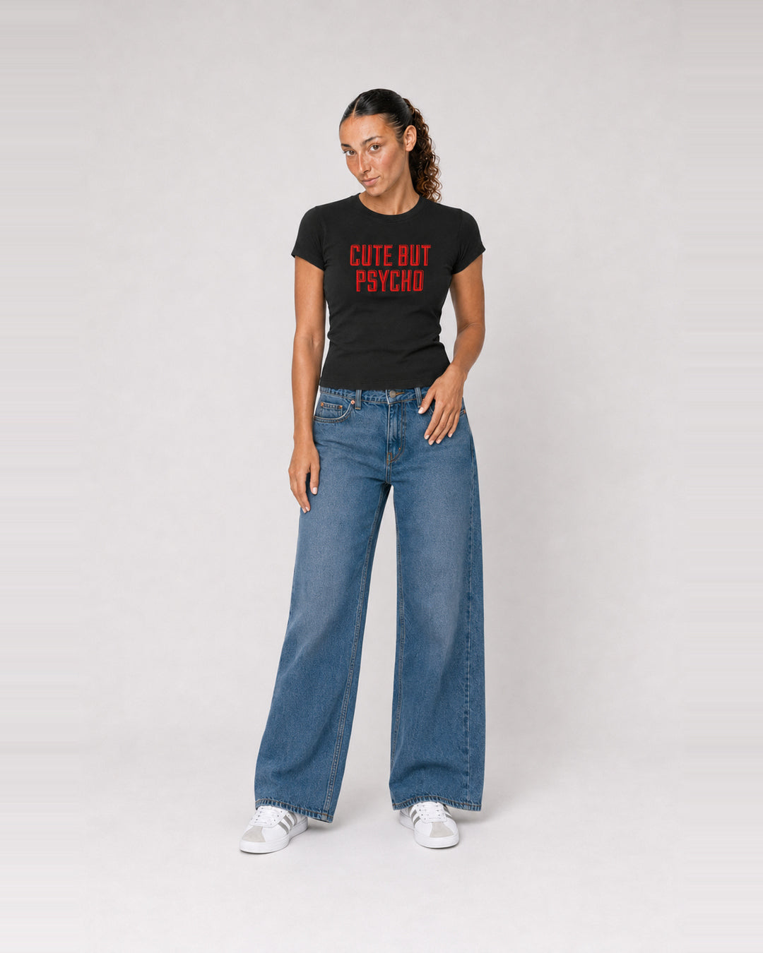 Cute But Psycho Baby Tee | Black