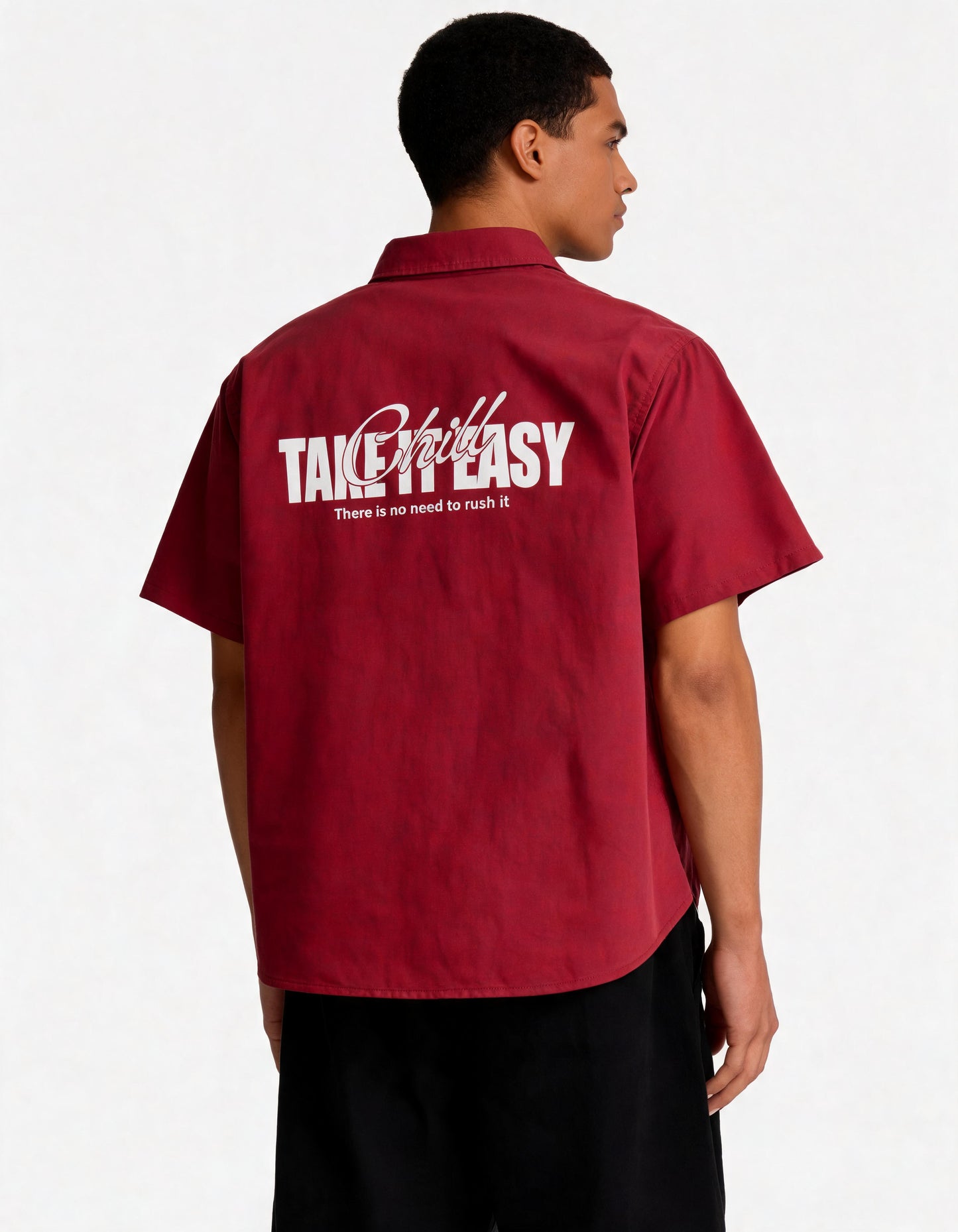 Take It Easy Shirt – Burgundy alternate product view 3