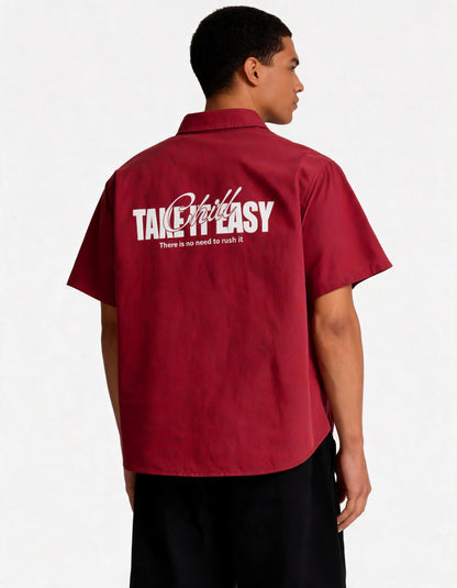 Take It Easy Shirt – Burgundy alternate product view 3